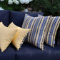 CINTIN Sunbrella® Foster Metallic and Canvas Buttercup  Outdoor Pillow Set of 4