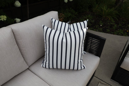 CINTIN Sunbrella Lido Indigo Outdoor Pillow Set of 2