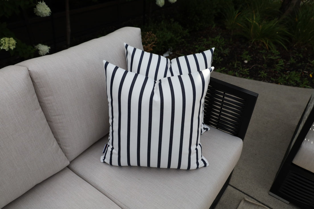CINTIN Sunbrella Lido Indigo Outdoor Pillow Set of 6
