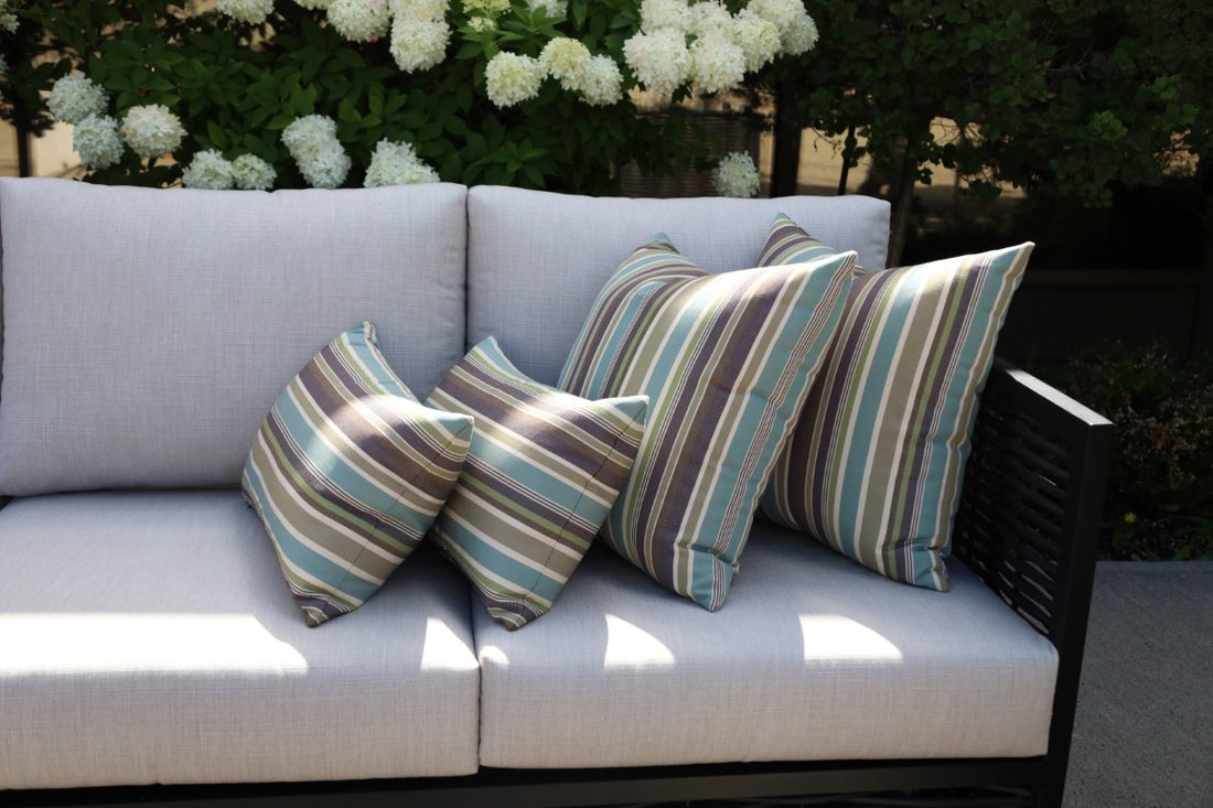 CINTIN Sunbrella Brannon Whisper Outdoor Pillow Set of 4