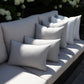 CINTIN Sunbrella Cast Silver and Direction Linen Outdoor Pillow Set of 6