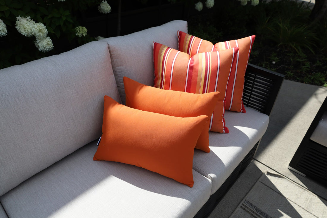 CINTIN Sunbrella® Dolce Mango & Canvas Tuscan Outdoor Pillow Set of 4
