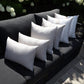 CINTIN Sunbrella Cast Silver and Direction Linen Outdoor Pillow Set of 6