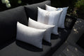 CINTIN Sunbrella Cast Silver and Direction Linen Outdoor Pillow Set of 4